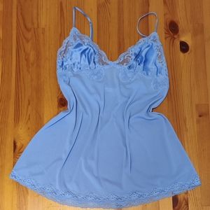 Victoria's Secret sky blue babydoll / stretch camisole.  Pure silk breast cups.